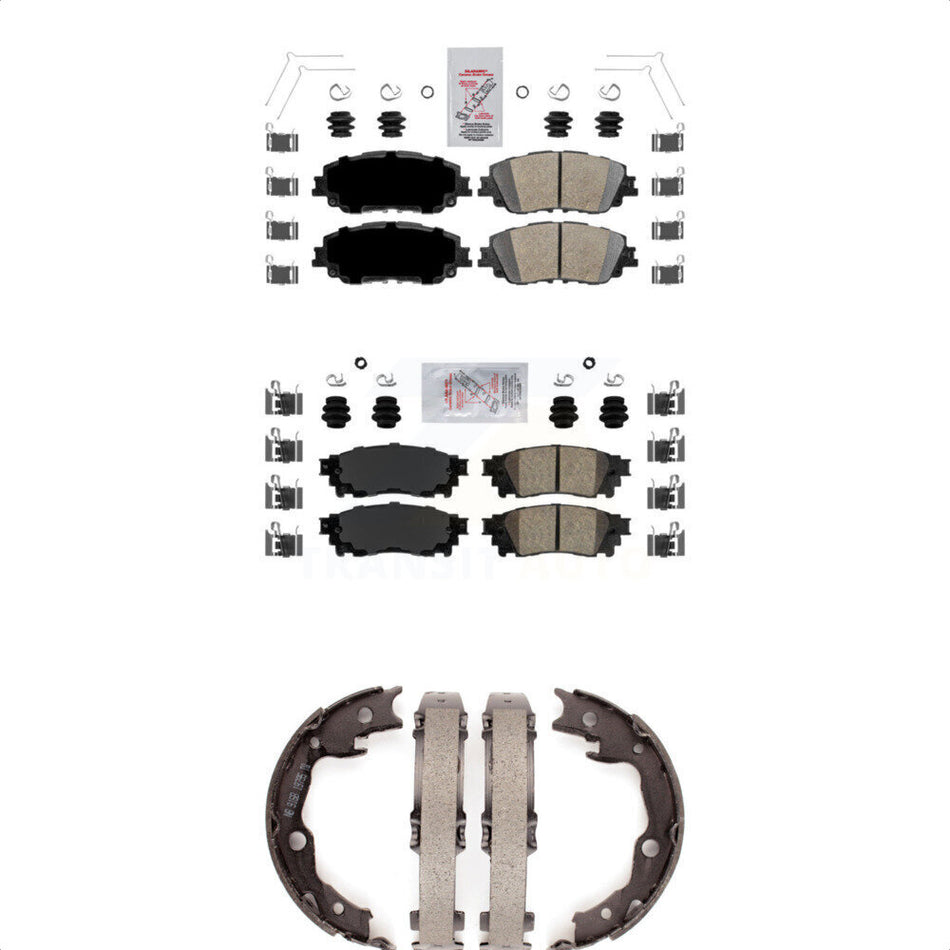 Front Rear Ceramic Disc Brake Pads And Parking Shoes Kit For Toyota RAV4 Camry KNN-100502