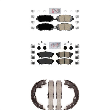 Front Rear Ceramic Disc Brake Pads And Parking Shoes Kit For Toyota RAV4 Camry KNN-100503
