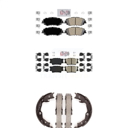 Front Rear Ceramic Disc Brake Pads And Parking Shoes Kit For Toyota Camry KNN-100505