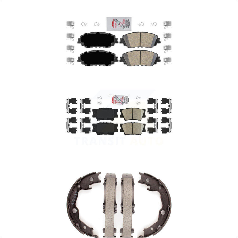 Front Rear Ceramic Disc Brake Pads And Parking Shoes Kit For Toyota Camry KNN-100505