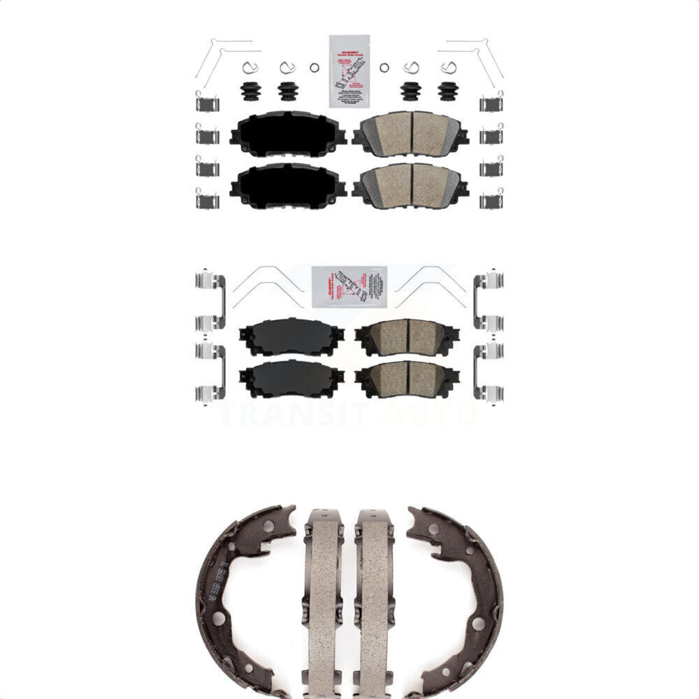 Front Rear Ceramic Disc Brake Pads And Parking Shoes Kit For Toyota RAV4 Camry KNN-100506
