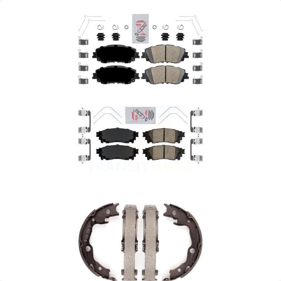 Front Rear Ceramic Disc Brake Pads And Parking Shoes Kit For Toyota RAV4 Camry KNN-100506