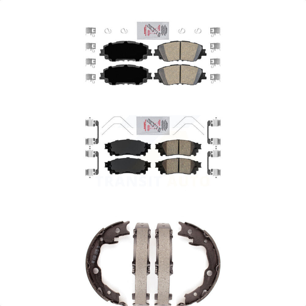 Front Rear Ceramic Disc Brake Pads And Parking Shoes Kit For Toyota RAV4 Camry KNN-100507