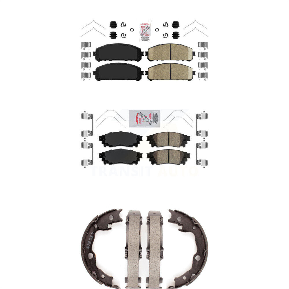 Front Rear Ceramic Disc Brake Pads And Parking Shoes Kit For Toyota Camry TRD KNN-100510