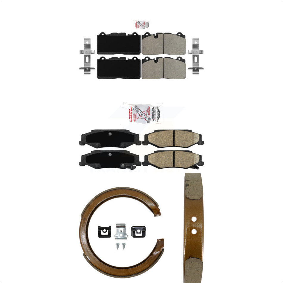 Front Semi-Metallic Rear Ceramic Disc Brake Pads And Parking Shoes Kit For KNN-100512