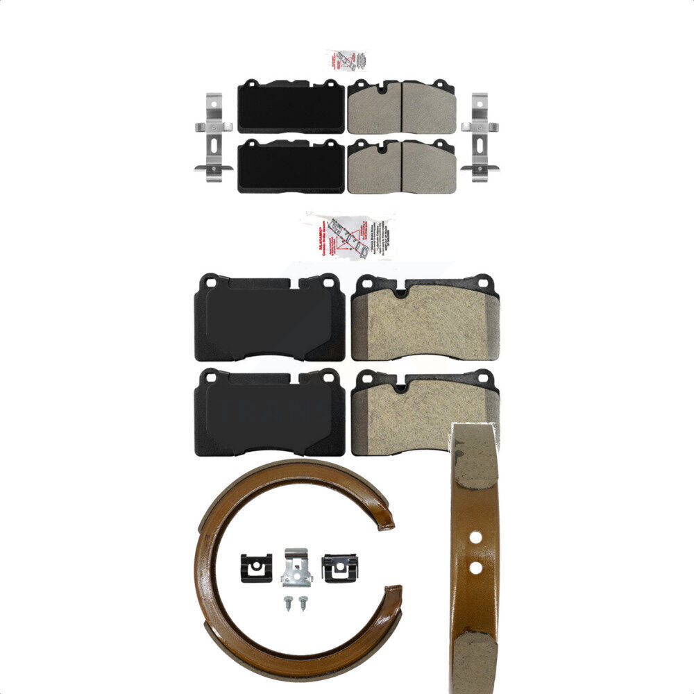 Front Rear Semi-Metallic Disc Brake Pads And Parking Shoes Kit For KNN-100514