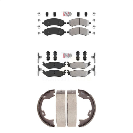 Front Rear Semi-Metallic Disc Brake Pads And Parking Shoes Kit For KNN-100546