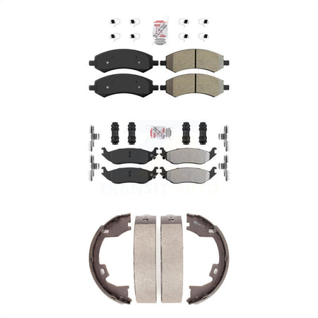 Front Rear Semi-Metallic Disc Brake Pads And Parking Shoes Kit For KNN-100547