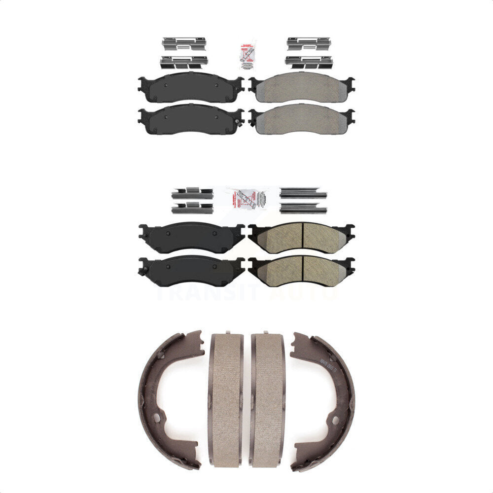 Front Rear Semi-Metallic Disc Brake Pads And Parking Shoes Kit For KNN-100548