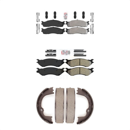 Front Rear Semi-Metallic Disc Brake Pads And Parking Shoes Kit For KNN-100549