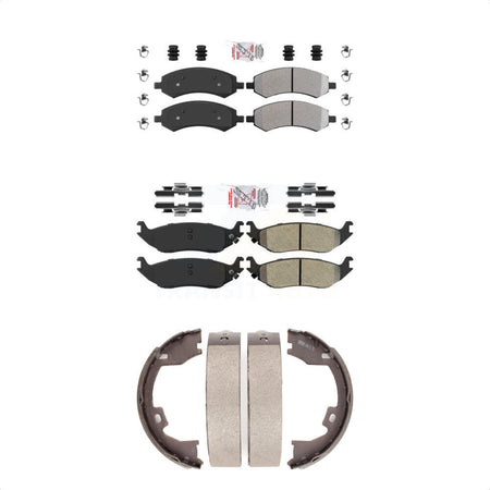 Front Rear Semi-Metallic Disc Brake Pads And Parking Shoes Kit For KNN-100552