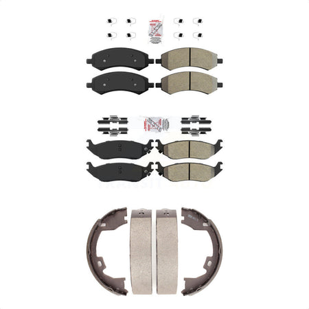 Front Rear Semi-Metallic Disc Brake Pads And Parking Shoes Kit For KNN-100553
