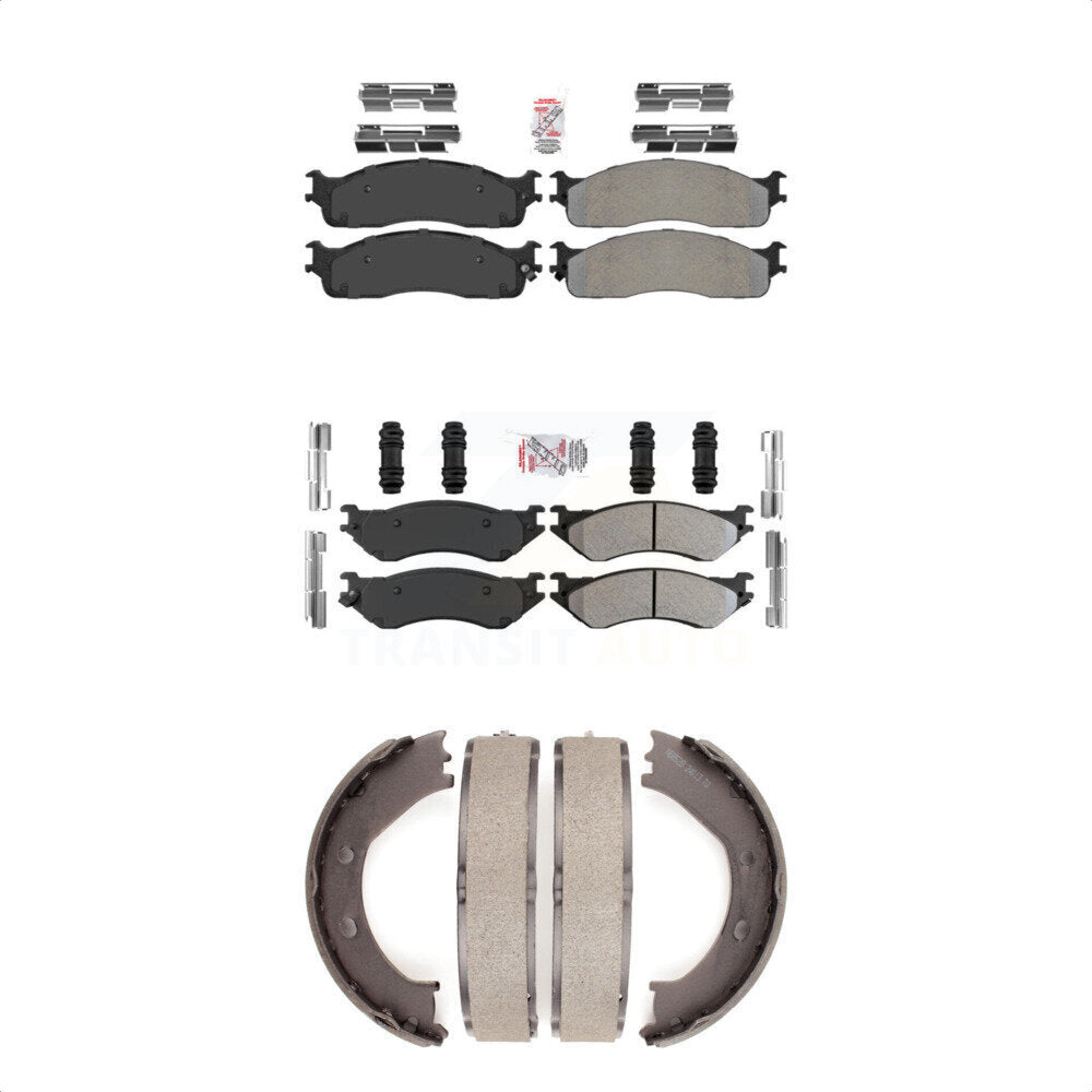 Front Rear Semi-Metallic Disc Brake Pads And Parking Shoes Kit For KNN-100558