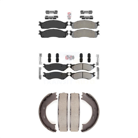 Front Rear Semi-Metallic Disc Brake Pads And Parking Shoes Kit For KNN-100558