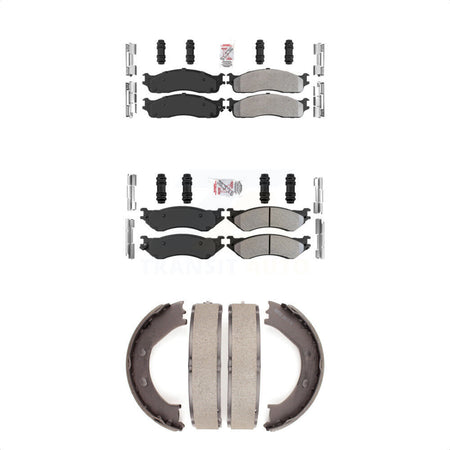 Front Rear Semi-Metallic Disc Brake Pads And Parking Shoes Kit For KNN-100559