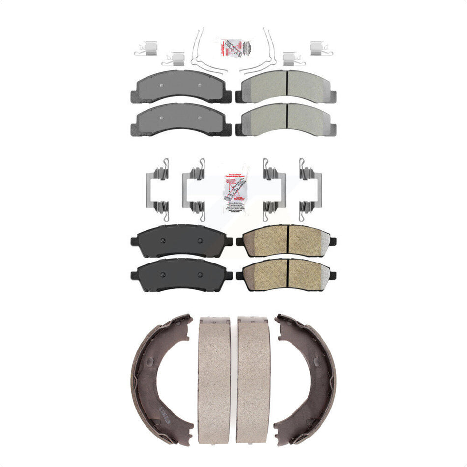 Front Rear Semi-Metallic Disc Brake Pads And Parking Shoes Kit For Ford F-350 KNN-100570
