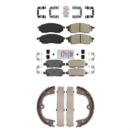 Front Semi-Metallic Rear Ceramic Disc Brake Pads And Parking Shoes Kit For KNN-100574
