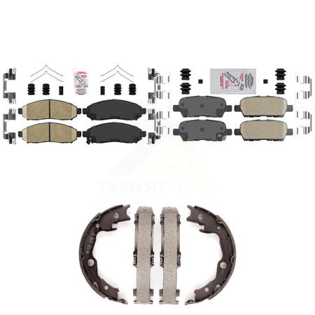 Front Rear Ceramic Disc Brake Pads And Parking Shoes Kit For Nissan LEAF KNN-100578