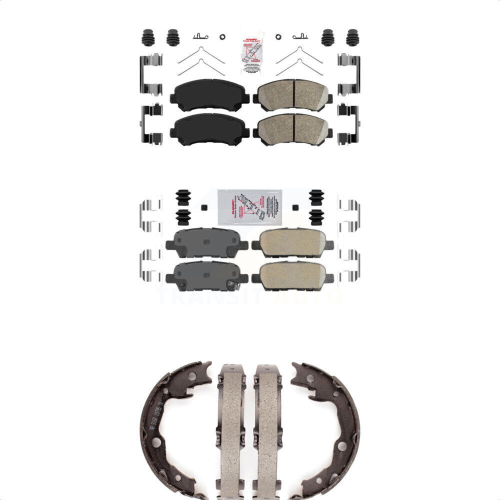 Front Rear Ceramic Disc Brake Pads And Parking Shoes Kit For Nissan Rogue Juke KNN-100581