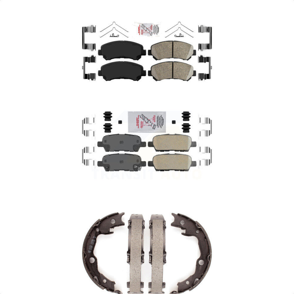 Front Rear Ceramic Disc Brake Pads And Parking Shoes Kit For Nissan Rogue Juke KNN-100582