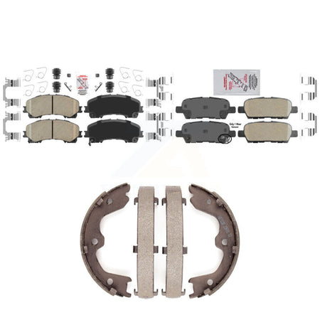 Front Rear Ceramic Disc Brake Pads And Parking Shoes Kit For INFINITI QX50 KNN-100593
