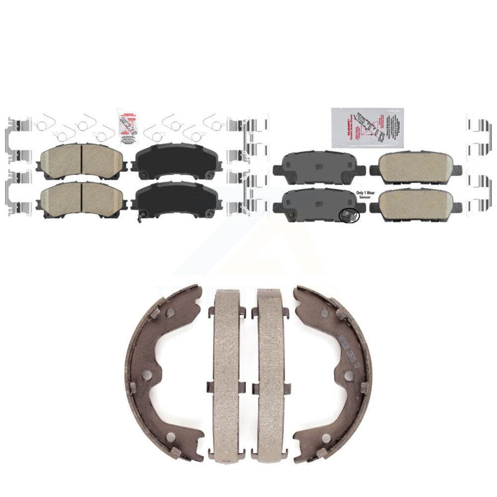 Front Rear Ceramic Disc Brake Pads And Parking Shoes Kit For INFINITI QX50 KNN-100594