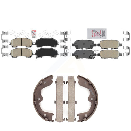 Front Rear Ceramic Disc Brake Pads And Parking Shoes Kit For INFINITI QX50 KNN-100594