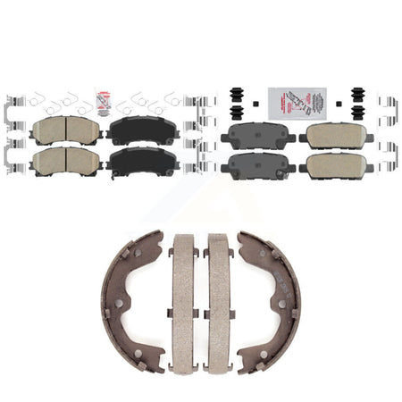 Front Rear Ceramic Disc Brake Pads And Parking Shoes Kit For INFINITI QX50 KNN-100596