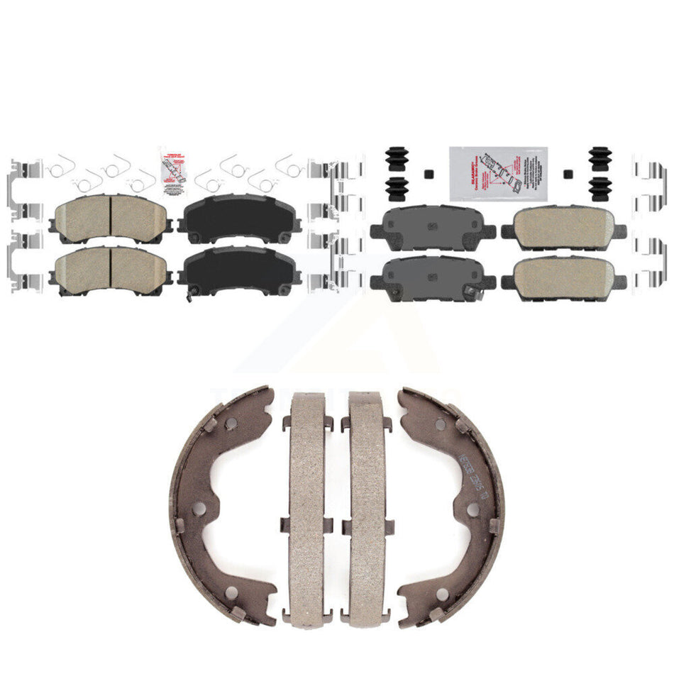 Front Rear Ceramic Disc Brake Pads And Parking Shoes Kit For INFINITI QX50 KNN-100596