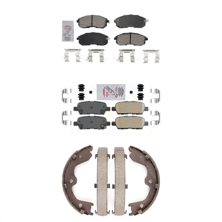 Front Rear Ceramic Disc Brake Pads And Parking Shoes Kit For Nissan Altima G35 KNN-100605