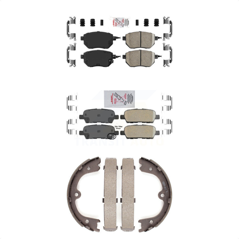 Front Rear Ceramic Disc Brake Pads And Parking Shoes Kit For Nissan Murano KNN-100607