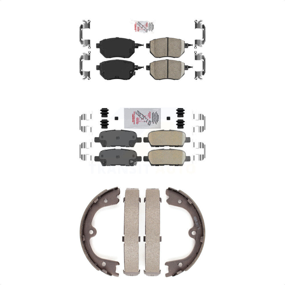 Front Rear Ceramic Disc Brake Pads And Parking Shoes Kit For Nissan Murano KNN-100608