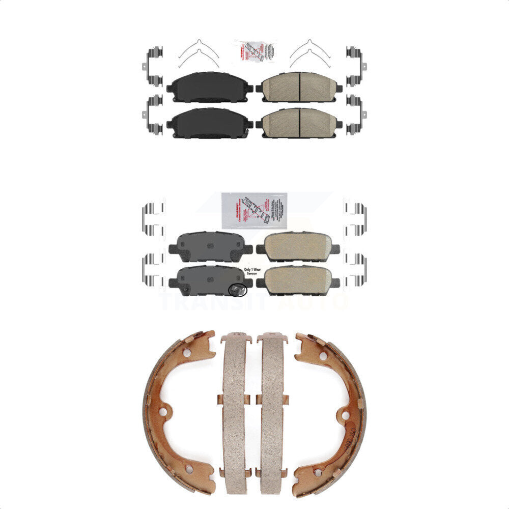 Front Rear Ceramic Disc Brake Pads And Parking Shoes Kit For Nissan Quest KNN-100610