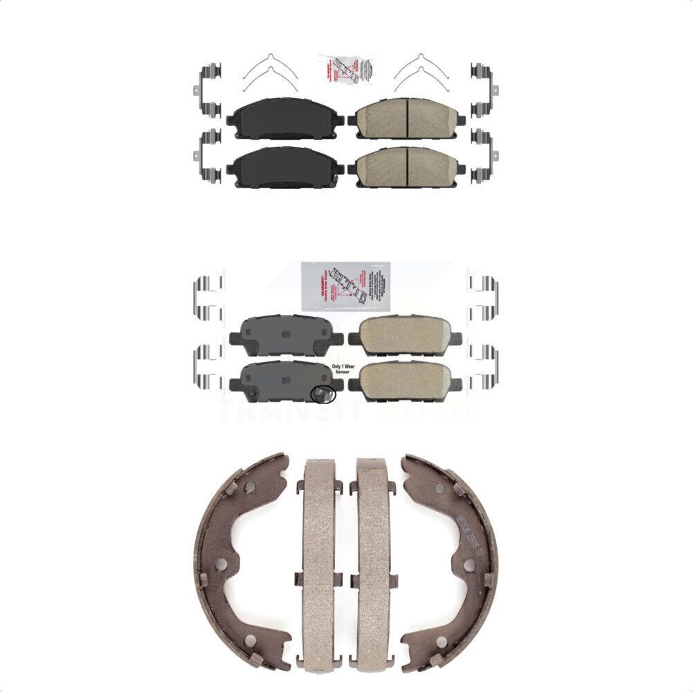 Front Rear Ceramic Disc Brake Pads And Parking Shoes Kit For Nissan X-Trail KNN-100612