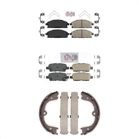 Front Rear Ceramic Disc Brake Pads And Parking Shoes Kit For Nissan Quest KNN-100616