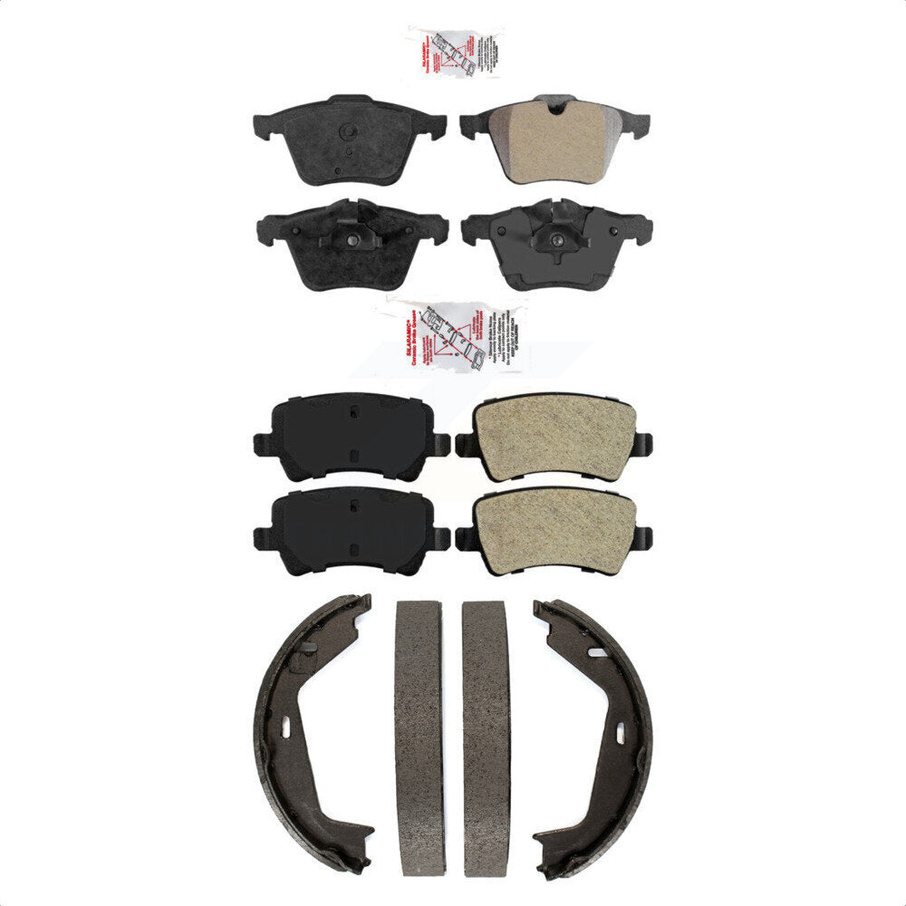 Front Rear Semi-Metallic Disc Brake Pads And Parking Shoes Kit For Volvo S80 KNN-100618