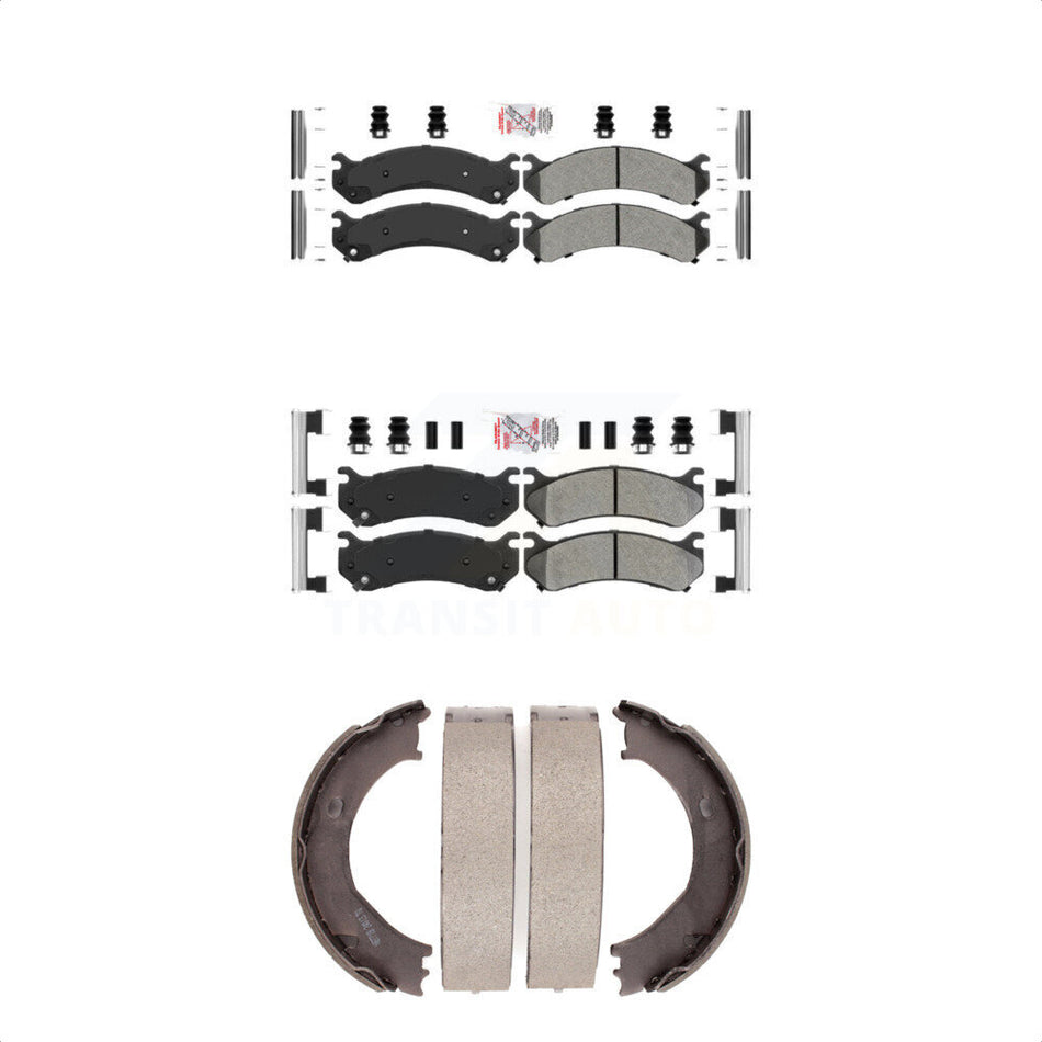 Front Rear Semi-Metallic Disc Brake Pads And Parking Shoes Kit For Chevrolet KNN-100633