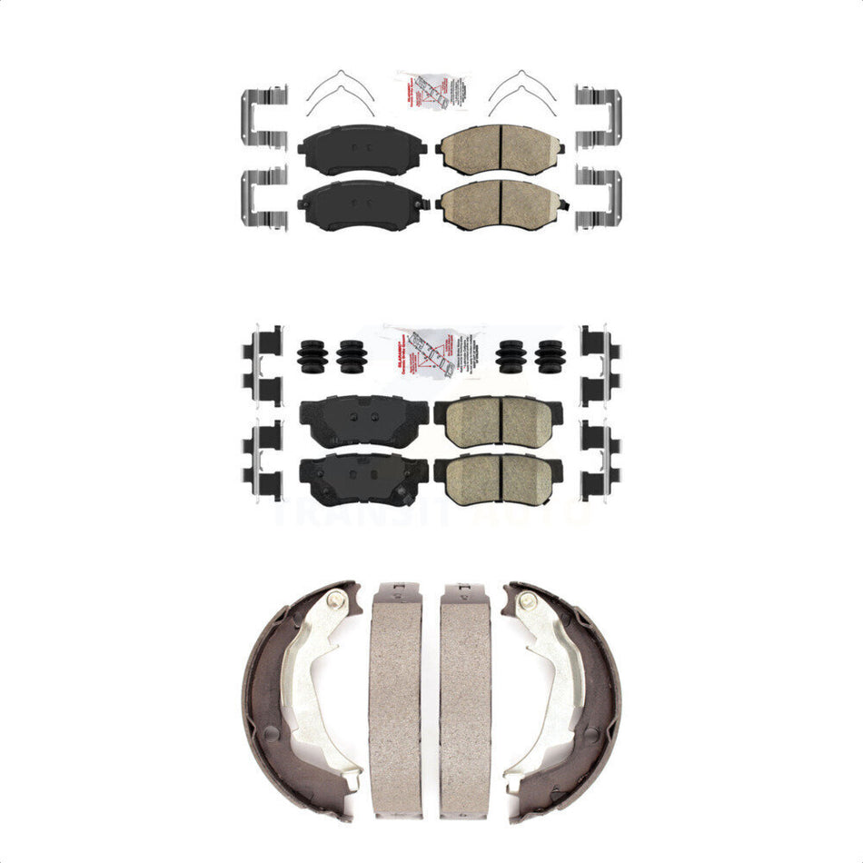 Front Rear Ceramic Disc Brake Pads And Parking Shoes Kit For Hyundai Sonata KNN-100645