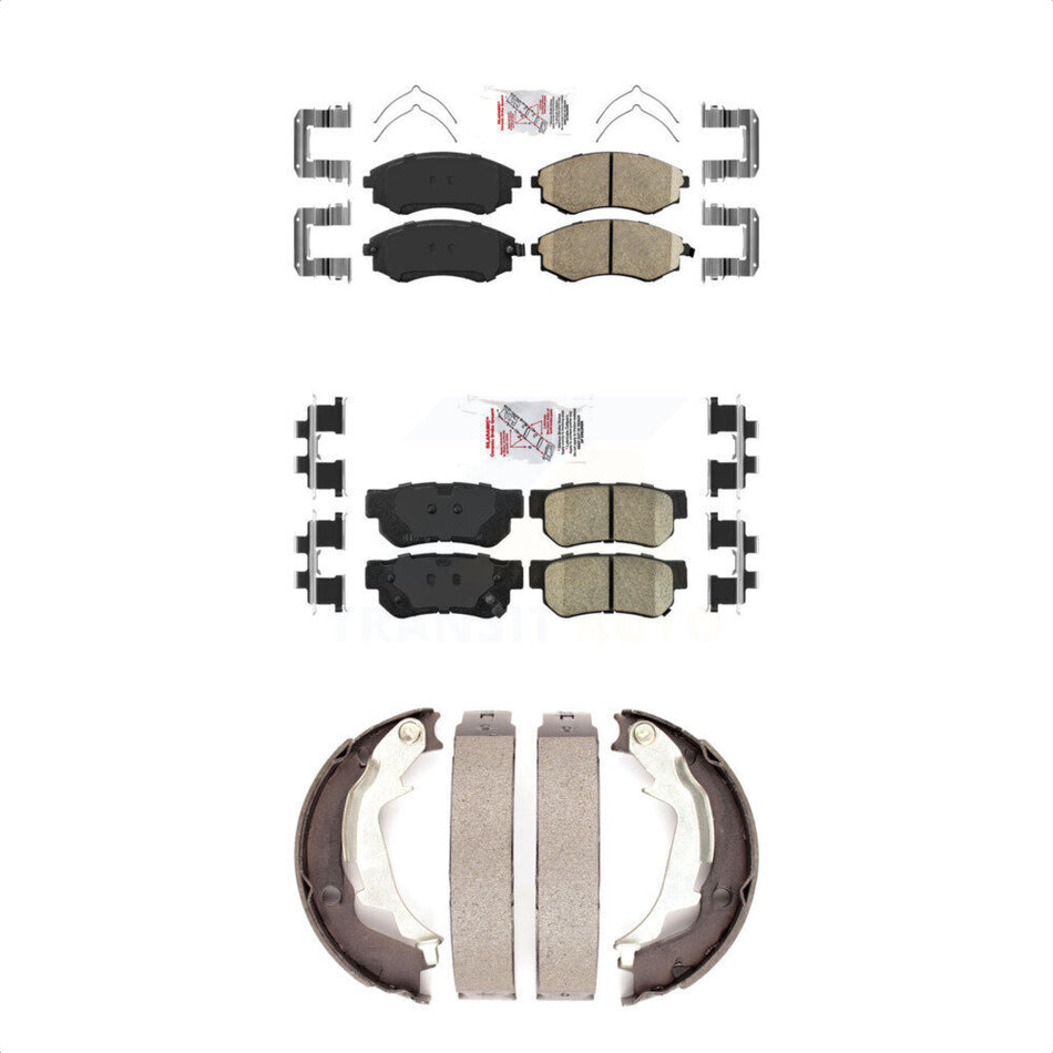 Front Rear Ceramic Disc Brake Pads And Parking Shoes Kit For Hyundai Sonata KNN-100646