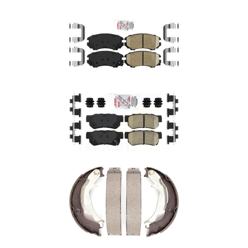 Front Rear Ceramic Disc Brake Pads And Parking Shoes Kit For Hyundai Sonata KNN-100650