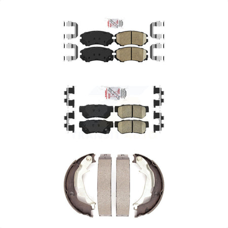 Front Rear Ceramic Disc Brake Pads And Parking Shoes Kit For Hyundai Sonata KNN-100652