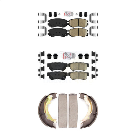 Front Rear Ceramic Disc Brake Pads And Parking Shoes Kit For Hyundai Tucson KNN-100655