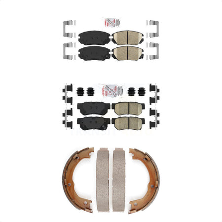 Front Rear Ceramic Disc Brake Pads And Parking Shoes Kit For Hyundai Azera KNN-100661