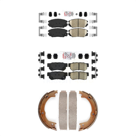 Front Rear Ceramic Disc Brake Pads And Parking Shoes Kit For Hyundai Azera KNN-100662