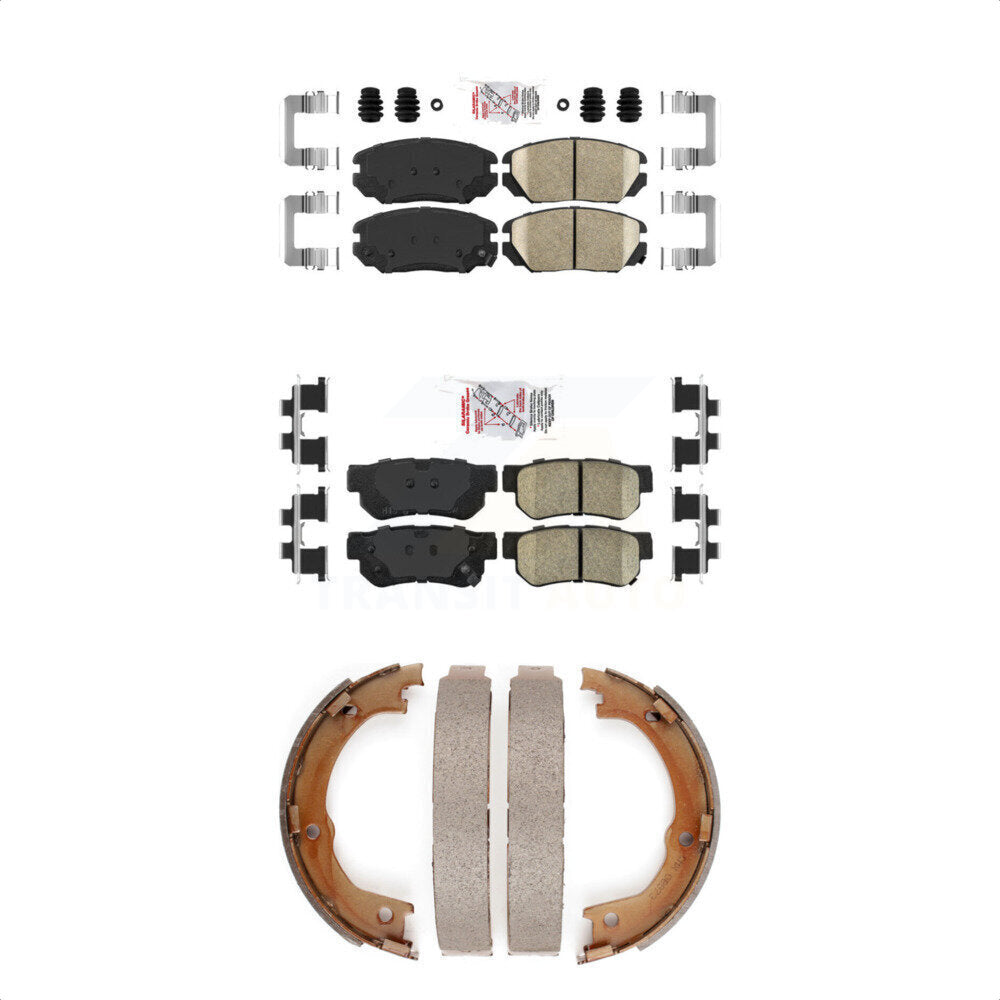 Front Rear Ceramic Disc Brake Pads And Parking Shoes Kit For Hyundai Azera KNN-100664