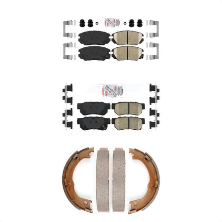 Front Rear Ceramic Disc Brake Pads And Parking Shoes Kit For Hyundai Azera KNN-100664