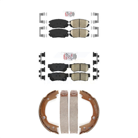 Front Rear Ceramic Disc Brake Pads And Parking Shoes Kit For Hyundai Sonata KNN-100667