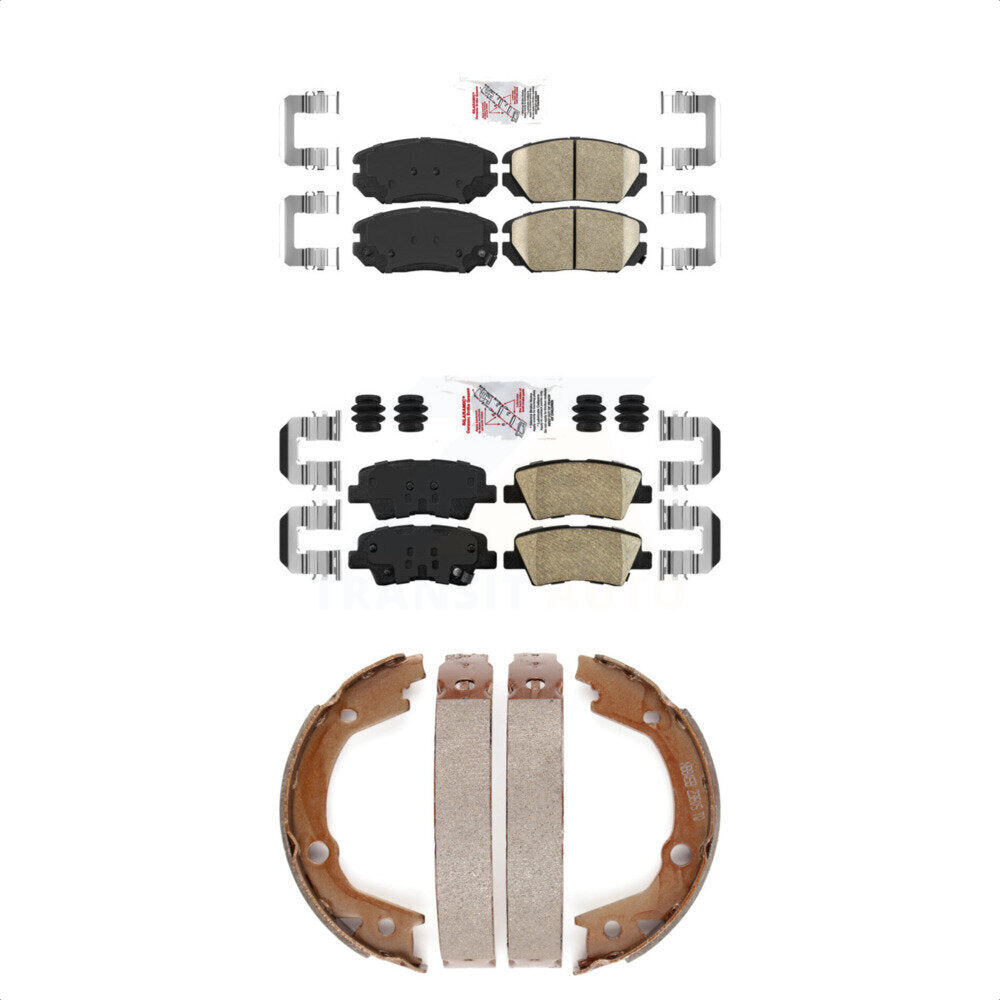 Front Rear Ceramic Disc Brake Pads And Parking Shoes Kit For Hyundai Sonata KNN-100671