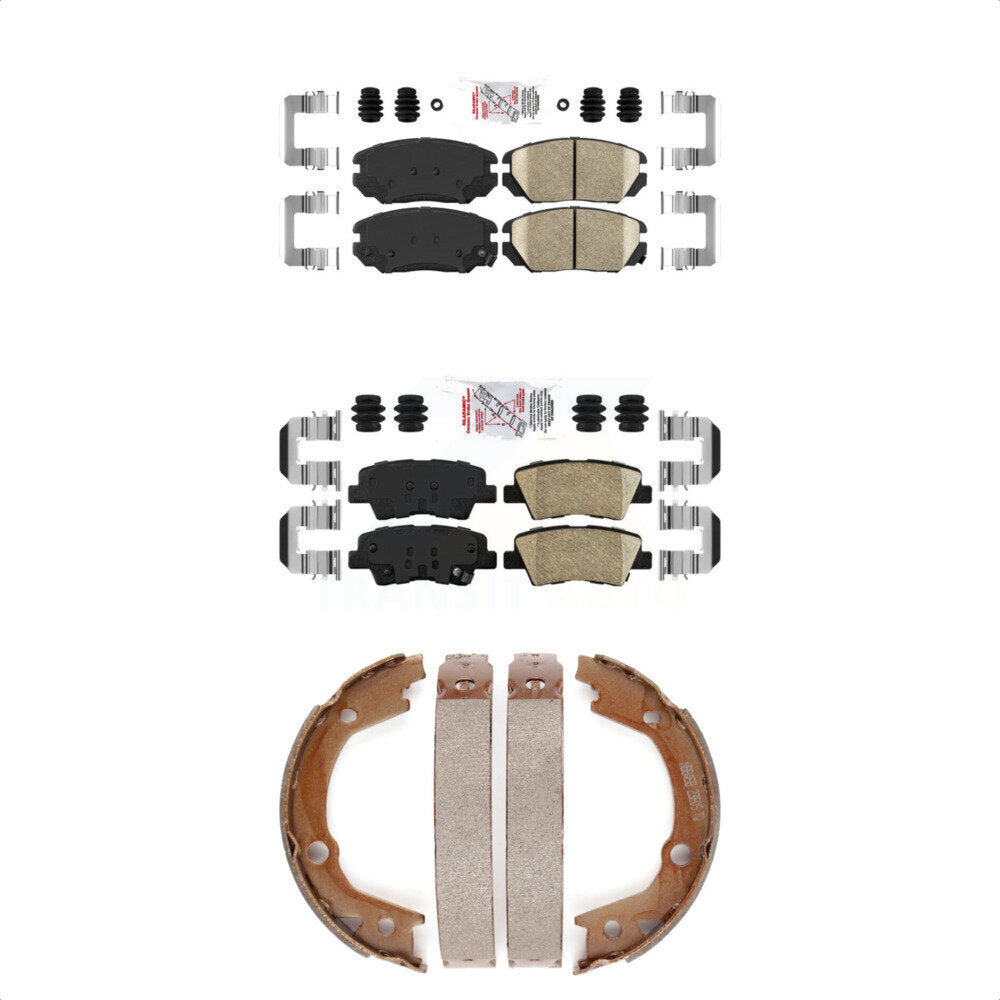 Front Rear Ceramic Disc Brake Pads And Parking Shoes Kit For Hyundai Sonata KNN-100672