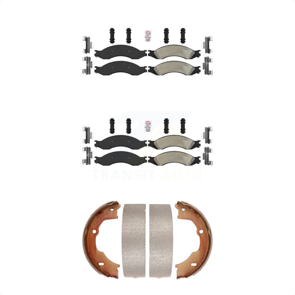 Front Rear Semi-Metallic Disc Brake Pads And Parking Shoes Kit For GMC C4500 KNN-100681